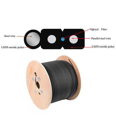 Kabel Drop FTTH Luar Ruangan yang Disesuaikan G657A1 G657A2 Tipe Warna Hitam