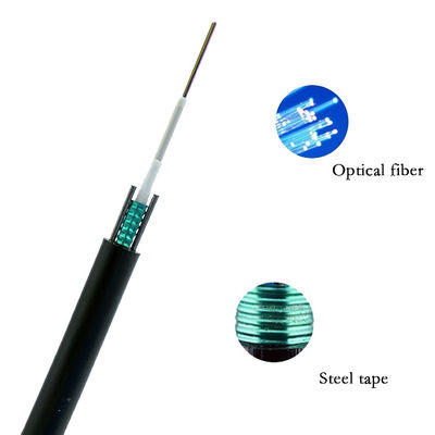 Luar Ruangan 2 Inti Lapis Baja Kabel Serat Optik Dengan Selubung MDPE Diameter 7.6mm