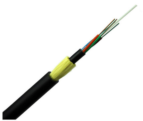 Kabel Fiber Optic Benang Aramid Dengan High Tension Wire Double Jacket Aerial Adss 24 Core