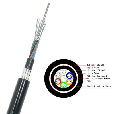 Aerial Glass Yarn 24 Core Fiber Cable GYFTY73 Jenis OEM ODM