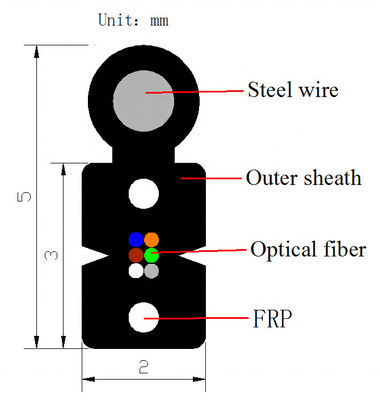 Kualitas Tinggi GJYXFCH FTTH Optical Drop Cable 6 Cores dengan harga terjangkau