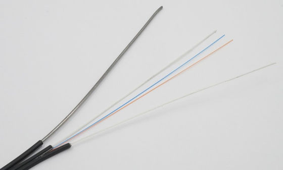 Kabel Drop Serat Optik FTTH Luar Ruangan 2 Inti dengan Anggota Kekuatan FRP