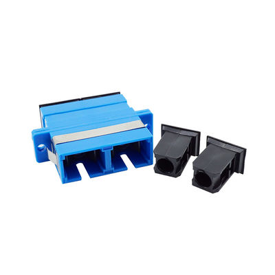Adaptor Serat Optik SC UPC Single Mode Rangkap Bahan PC Warna Biru