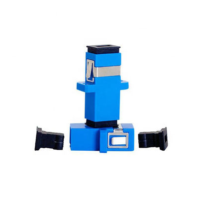 2 Port SM SX Adaptor Serat Optik SC PC Singlemode Simplex untuk Sistem FTTH