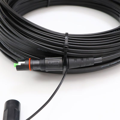 1 Core Outdoor FTTH Solution Drop Cable Tipe Konektor MINI IP SC APC