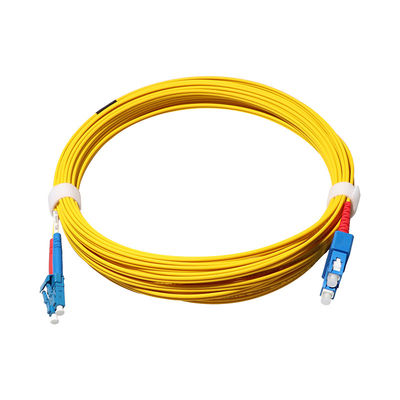 SM DX Kabel Patch Kabel Fiber SC APC Ke LC UPC Dengan Klip RoHS Compliant