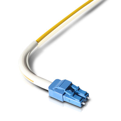 Rangkap SC UPC Kabel Fiber Patch multimode Warna Kuning Boot Sudut 90 Derajat