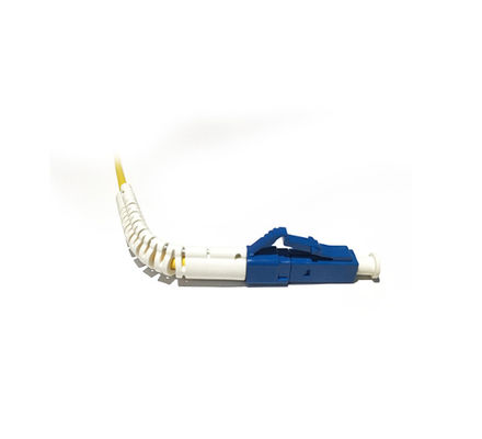 Rangkap SC UPC Kabel Fiber Patch multimode Warna Kuning Boot Sudut 90 Derajat