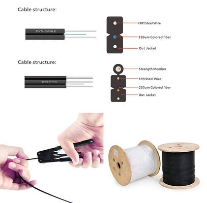 SC PC APC Pigtail Fiber Optical Drop Cable GJYXFCH Tipe Kekuatan FRP