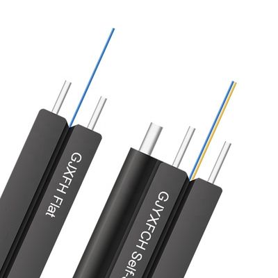 1 2 4 Kabel Drop FTTH Datar Serat Optik Dalam/luar ruangan