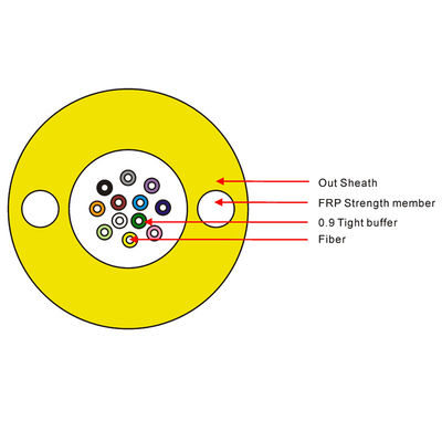 12 Warna Single Mode 600um Kabel Serat Optik Kabel Serat