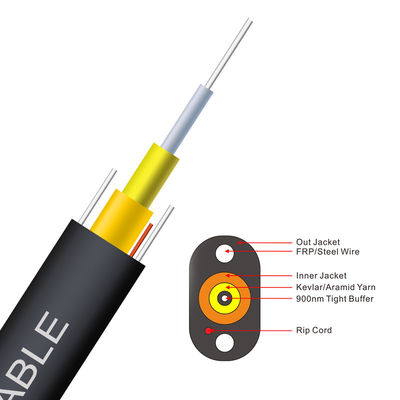 1 core Toneable G657A1 G657A2 G657A3 FTTP Tight Buffered Indoor/Outdoor Drop Cable untuk telekomunikasi, Flat Drop Cabl