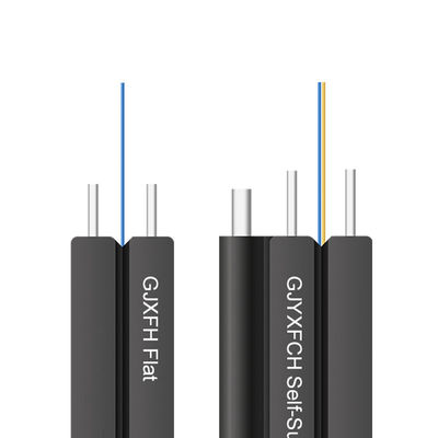 GJXH GJXCH 1,2,4,6,8,12 Cores FTTH datar kabel serat optik indoor / outdoor Drop Cable