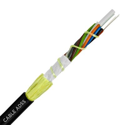 Kabel Serat Optik Adss 2 4 8 24 48 96 Core 12 Fiber G652D Single Mode Aerial Dark Optical Fiber Cable ADSS Outdoor