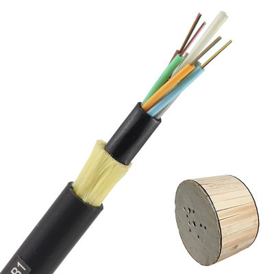 Kabel Serat Optik Adss 2 4 8 24 48 96 Core 12 Fiber G652D Single Mode Aerial Dark Optical Fiber Cable ADSS Outdoor