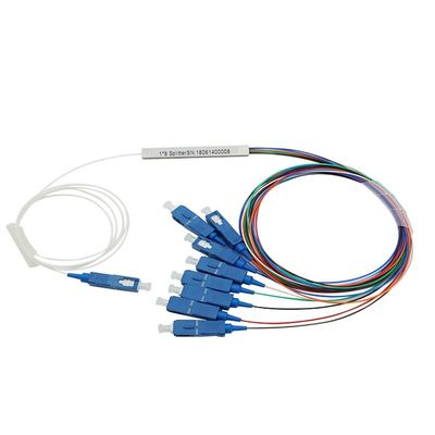 Pemisah Serat Optik FTTH 1x8 PLC Jenis Tabung Baja Mini yang Disesuaikan