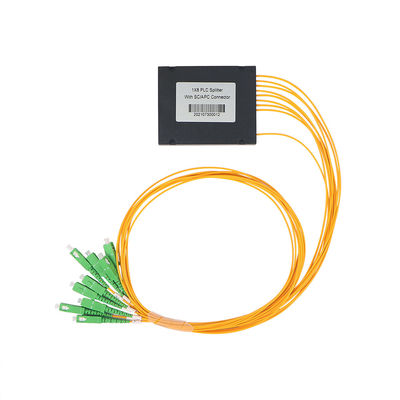 1×8 ABS Box PLC Splitter Dengan Connector 8 Way G657A1 Fiber Type