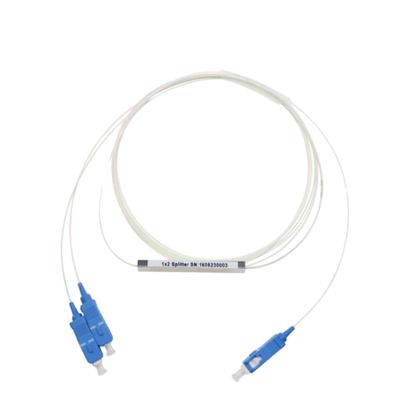 G657A1 FTTH 1x2 Pemisah Serat Optik, Pemisah PLC Mini SC APC 0.9mm