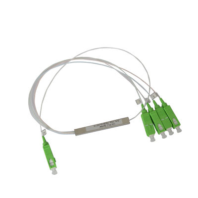 Fiber PLC 1x4 Pemisah Optik, Pemisah Tabung Baja Mikro SC APC