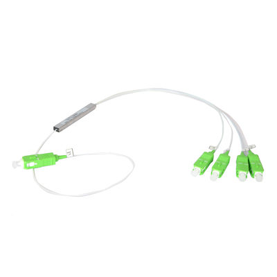 Fiber PLC 1x4 Pemisah Optik, Pemisah Tabung Baja Mikro SC APC
