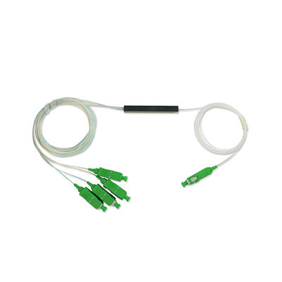 1x4 Tabung Baja PLC Splitter Dengan Konektor 0.9mm Diameter OEM