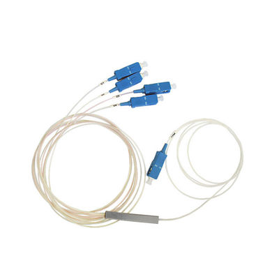 1x4 Tabung Baja PLC Splitter Dengan Konektor 0.9mm Diameter OEM