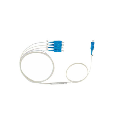 1x4 Tabung Baja PLC Splitter Dengan Konektor 0.9mm Diameter OEM