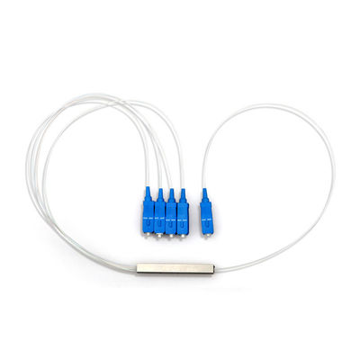 1x4 Tabung Baja PLC Splitter Dengan Konektor 0.9mm Diameter OEM