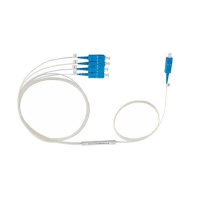 1×4 SC APC Fiber Optic Splitter, Mini Type PLC 4 Way Splitter Untuk TV Kabel