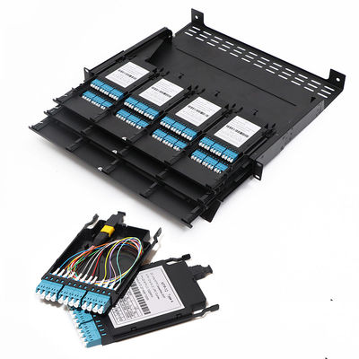 Panel Patch MPO Kaset Kepadatan Tinggi 24 Inti Untuk Dudukan Rak 1U
