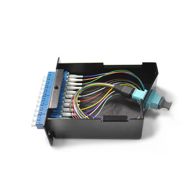 Panel Patch MPO Kaset Kepadatan Tinggi 24 Inti Untuk Dudukan Rak 1U