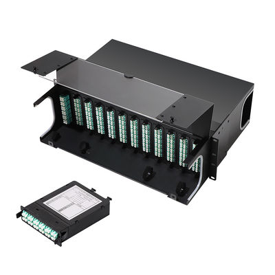 Fiber Optic MPO Patch Panel HD 1U 2U 4U Dengan 72 Port 64 Port 48 Port