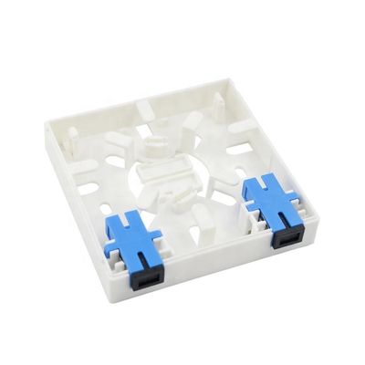 Wall Mounted Indoor Fiber Optic Outlet Box Faceplate 2 Port 86 Type