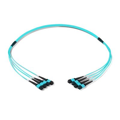 12 Core 24 Core Kabel Patch Kabel Fiber, Mtp Mpo Patch Cable Om3 Om4 Untuk Qsfp
