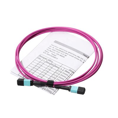 12 Core 24 Core Kabel Patch Kabel Fiber, Mtp Mpo Patch Cable Om3 Om4 Untuk Qsfp