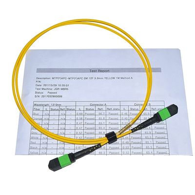 12 Core 24 Core Kabel Patch Kabel Fiber, Mtp Mpo Patch Cable Om3 Om4 Untuk Qsfp