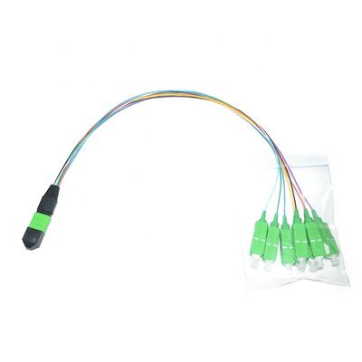 Rakitan Kabel Serat Khusus 12 Core MPO Male LC Fiber 0.9mm Fanout