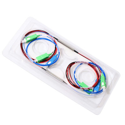 1X2 FWDM DWDM Fiber Optic Splitter 3 Ports 100G 200G Untuk Sistem Jaringan WDM
