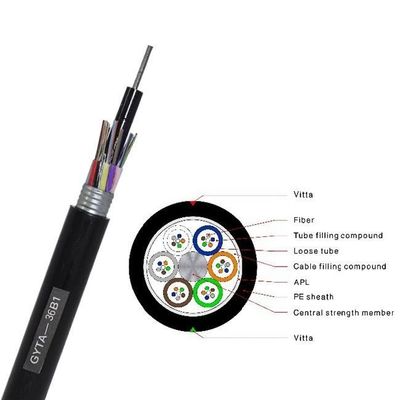 G652D Single Mode Kabel Serat Lapis Baja 6 Inti Dengan Tabung Longgar
