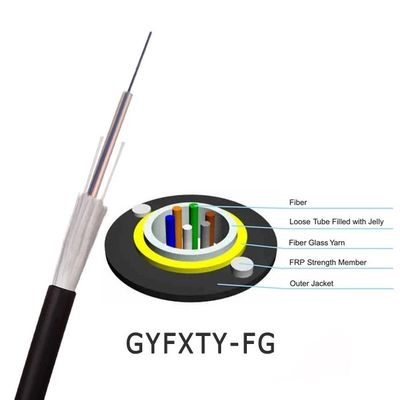 Kekuatan FRP Kabel Serat Optik GYFXTY 24 Core Single Mode Untuk Luar Ruangan