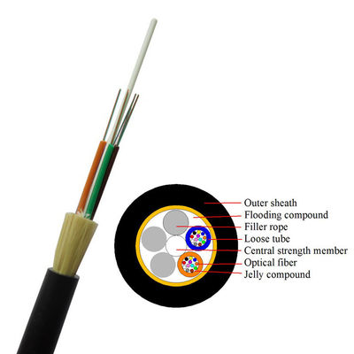 Kabel ADSS Serat Optik Rentang 100m 48 Inti Udara Dengan Jaket Ganda