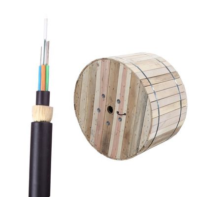 Kabel Fiber Optic Benang Aramid Dengan High Tension Wire Double Jacket Aerial Adss 24 Core