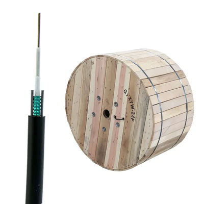 Luar Ruangan 2 Inti Lapis Baja Kabel Serat Optik Dengan Selubung MDPE Diameter 7.6mm