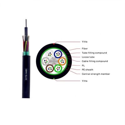Kabel Kabel Serat Optik 96 Inti G652D Dengan GYTS Kawat Baja Selubung PE