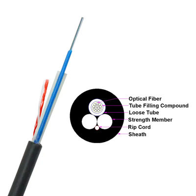 FRP Kekuatan Fiber Optic Outdoor Cable 24 Cores G.652D Tipe OEM ODM