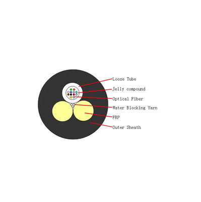 FRP Kekuatan Fiber Optic Outdoor Cable 24 Cores G.652D Tipe OEM ODM