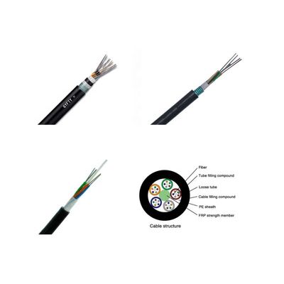 Kabel Serat Optik 12 Inti Terkubur Langsung Luar Ruangan G.652D Dengan Selubung PE