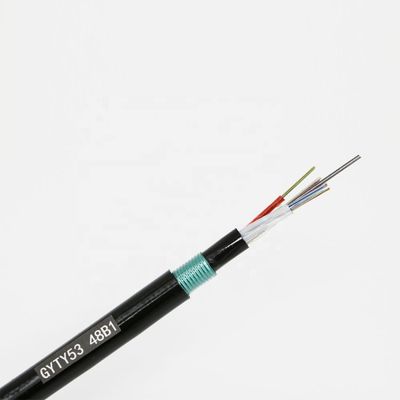 Kabel Serat Optik 12 Inti Terkubur Langsung Luar Ruangan G.652D Dengan Selubung PE