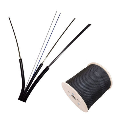 Kabel Drop FTTH Luar Ruangan yang Disesuaikan G657A1 G657A2 Tipe Warna Hitam