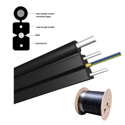 Kabel Drop FTTH Luar Ruangan yang Disesuaikan G657A1 G657A2 Tipe Warna Hitam